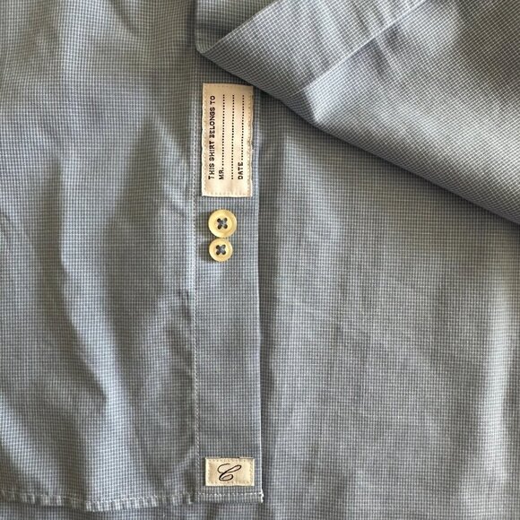 CAMICISSIMA Milano Mens Dress Shirt Long Sleeves Regular Cotton Blue Check Sz 41 - Picture 4 of 8